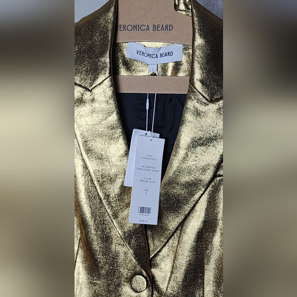 Veronica Beard Gold Metallic Blazer - Picture 8 of 14